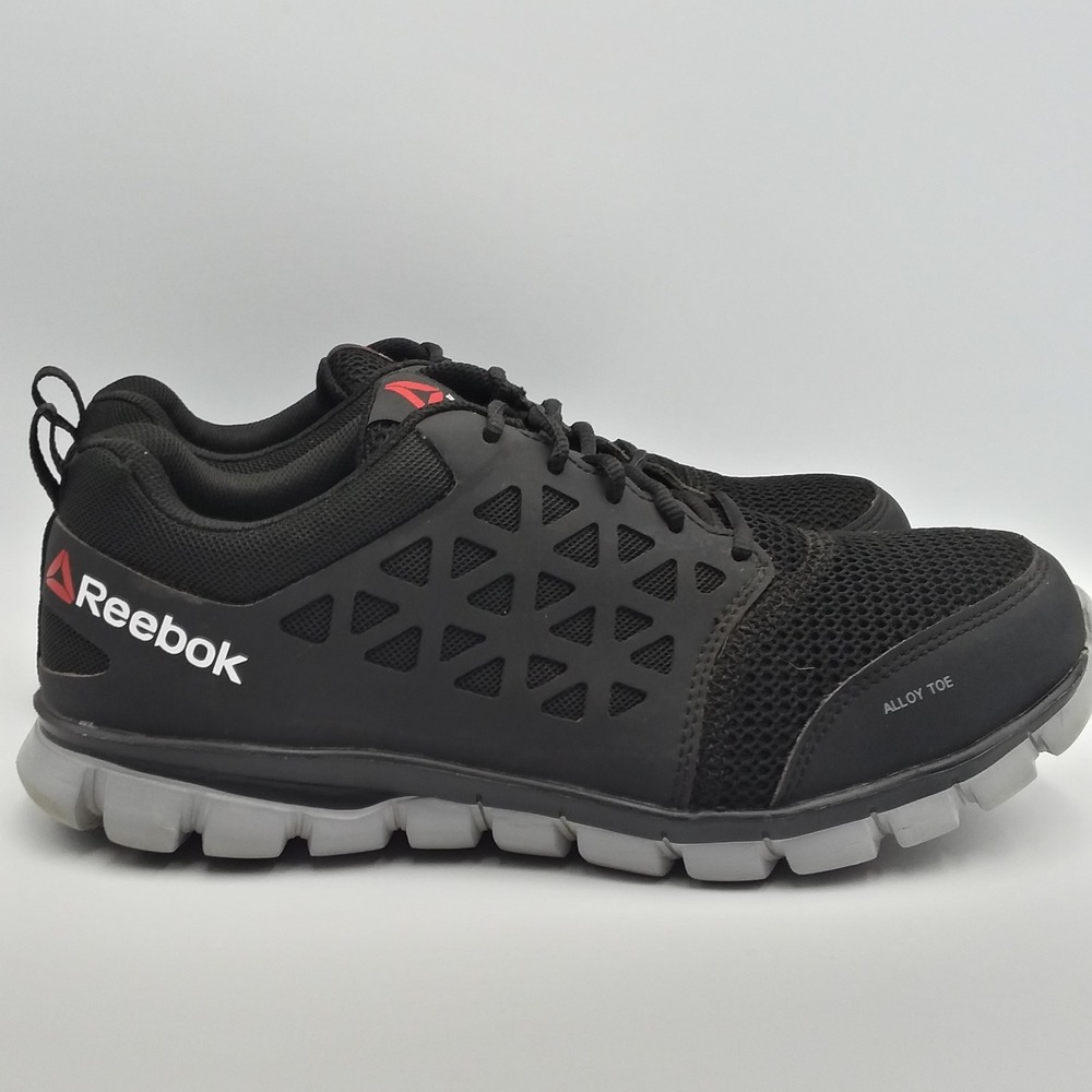 Reebok Sublite Cushion Work Mens 10 Black Alloy Safety Toe Slip Resistant Shoes - Picture 14 of 14